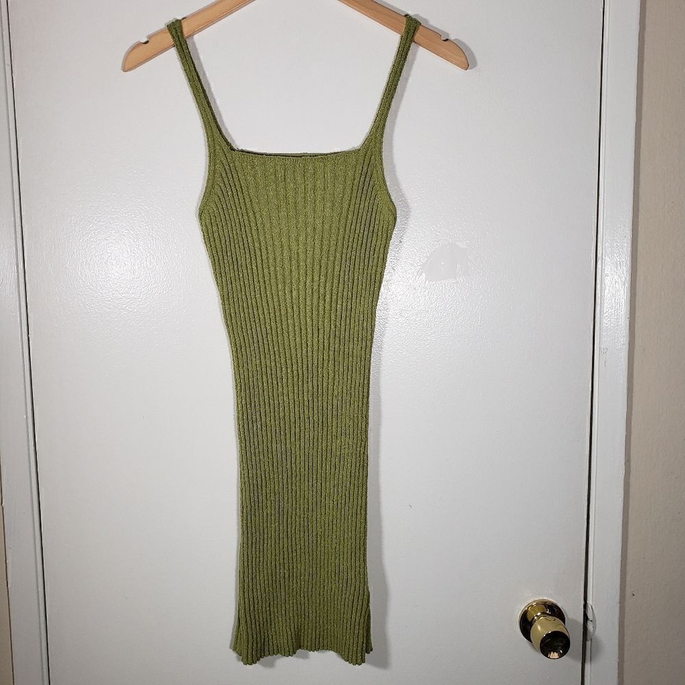 Urban Outfitters BDG Green Ribbed Bodycon Sleeveless Midi Size L